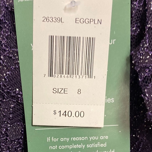 Jackie Jon 3/4 Sleeve Lace Evening Gown Sz 8 NWT - Picture 8 of 9